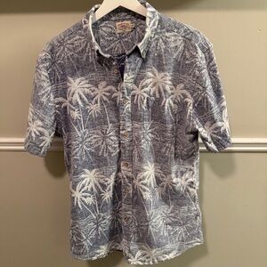 Faherty Brand Tropical Palm Print Shirt Men’s M Hemp Tencel Stretch Button Down